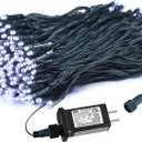 Weillsnow White Christmas Fairy Lights Plug in, 200 LED 66FT Waterproof Christmas String Lights, 8 Modes with Memory for Outdoor Indoor Wedding Garden Christmas Decorations (66FT, White)