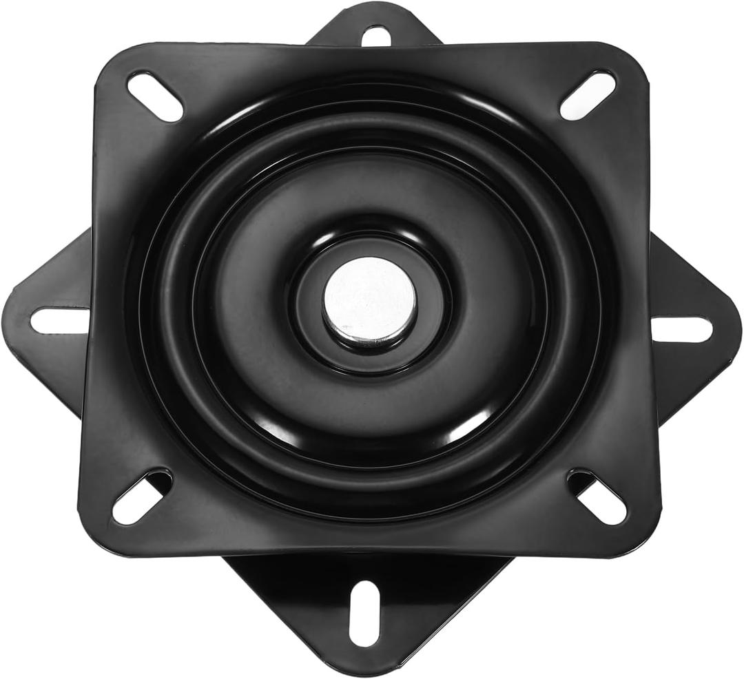 uxcell 2Pcs 5" Bar Stool Swivel Replacement, 360 Rotation Lazy Susan Turntable, Square Ball Bearing Seat Swivel Base Mount Plate for Recliner Chair or Table, Black (125x1.8mm)