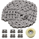 FVRITO 415 Chain 110L Links Compatible with 2 Stroke 49cc 60cc 66cc 80cc Engine Dirt Bike Motorized Bikes, Heavy Duty Chains Kit for Bicycle Motor Motorcycle with Master Link Chain Tensioner Parts