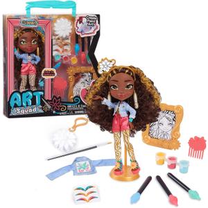 Art Squad Vannah 10-inch Doll & Accessories with DIY Craft Painting Project, Brown Hair, Kids Toys for Ages 3 Up by Just Play