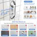 2 Pack 12 Inch Elderly Heavy Duty Shower Handle, Seniors Grab Bars for Bathtubs, Suction Cup Removable Handrails, Safety Bathroom Grip for Handicap (Light Gray)