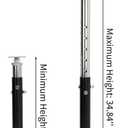 2 PCS Adjustable House Jacks Post for Leveling, 19"- 36"(1'7"-3') Floor Joist Support Jack for Basement and Crawl Space, 4400 lbs Max Load Capacity(Each), Galvanized Steel, Black