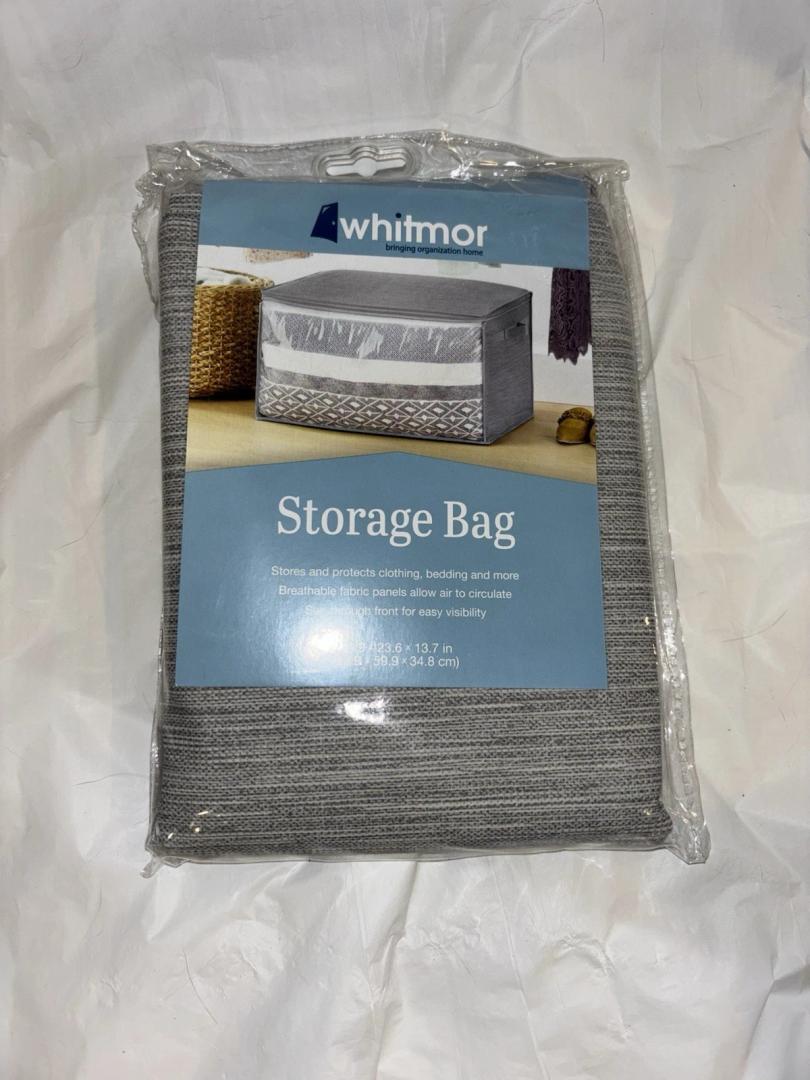Whitmor Storage Bag, Grey, Size 16.9x23.6x13.7 in , 2 pack