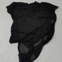 JustVH Maternity Bodysuit for Photoshoot Sheer Mesh Pregnancy Bodysuit Maternity Photography Outfits  (X-Large, Black)