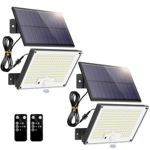 Gusicil Solar Lights for Outside, 172LED 3Modes Split Motion Sensor Outdoor Lights with Remote Control, Solar Lights Outdoor Waterproof IP65, Outdoor Solar Lights for Yard,Patio,Garden,Garage, 2 Pack