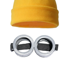 Costume Accessories Set Yellow Beanie Knit Hat Vintage Goggles Glasses Black Gloves for Halloween Cosplay