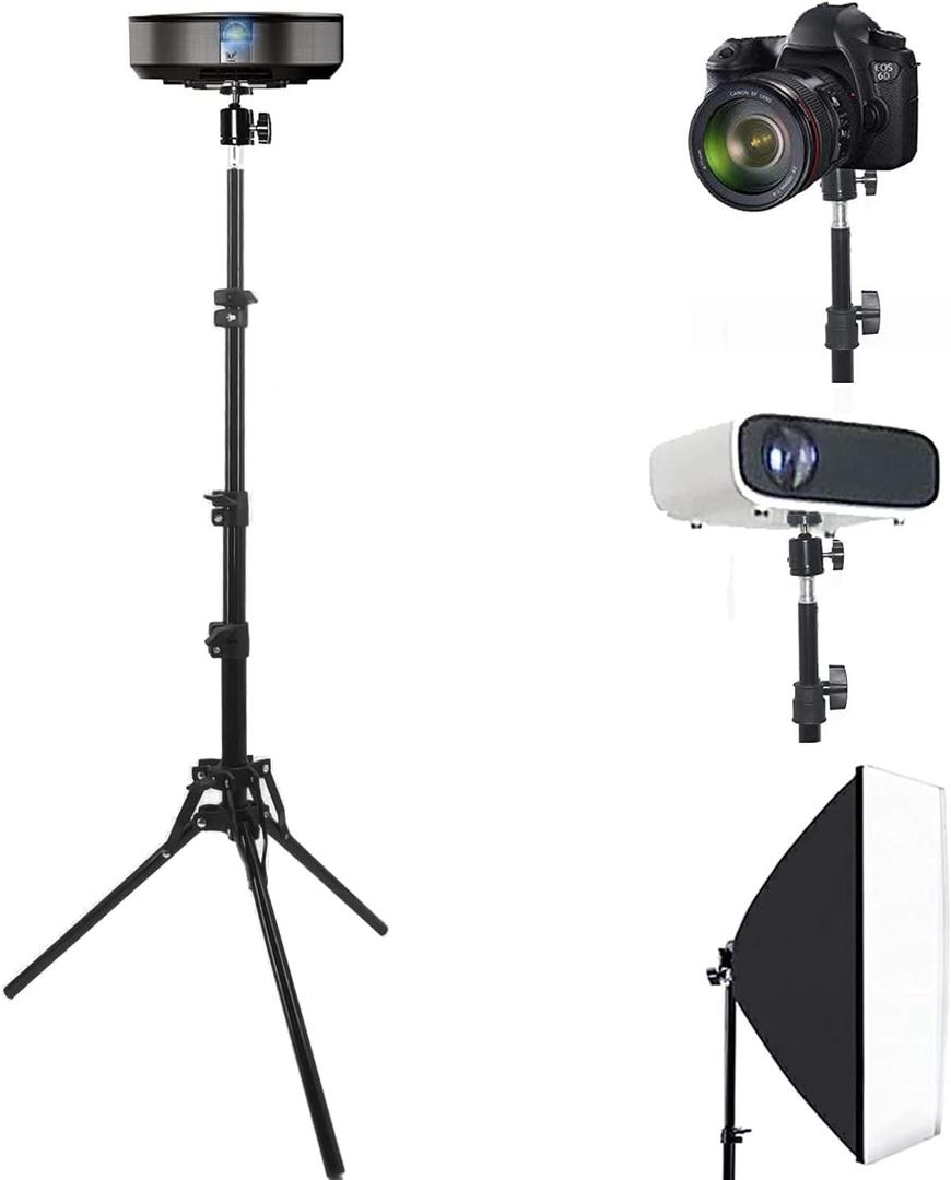 Coret Mini Projector Stand, Portable Camera Holder with 360 Rotatable Head, Adjustable Height 26-60in (FZ-25-60in)