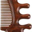 2 in 1 Natural Sandalwood Hair Massager Scalp, Gua Sha Tools, Wood Facial Massage Tool, Hair Massager, for Hairs, Face, Eyes, Neck and Body MassageBrown