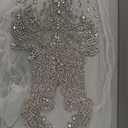 Labellezalay Full Front and Back Bodice Rhinestone Applique Patch,New Large Size 33.4" * 15.7" Decorate Appliques, Gold Silver Rose Gold Shine DIY Dress Applique Patch by Piece (YM2101-1Silver)