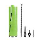 3 1/2 Inch Dry Core Drill Bit with Pilot Bit and 2 Pcs Adapters (SDS Plus Adapter&Hex Adapter), 5/8"-11 Threaded Diamond Core Bit for Concrete/Brick/Masonry, 10" Drilling Depth