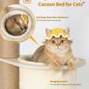 Aechonow 9ft Floor to Ceiling Cat Tree for Large Cats, 5'' Deep Nest-Like Hammock for Indoor Kittens, 5-Tier Adjustable Cat Tower(76-108Inch), Beige