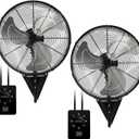 AZOUTDOOR 2 Pack 20 Inch Wall Mount Fans, Oscillating Fan with 3 Speed Settings, High Velocity Fans with Adjustable Tilt for Commercial, Industrial, Warehouse, Workshop, Garage