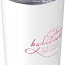 Ideus 20 oz Tumbler, Travel Coffee Mug with Splash Proof Sliding Lid, Double Wall Stainless Steel Vacuum Insulated Coffee Mug for Home and Office, Keep Beverages Hot or Cold, Pink Ribbon