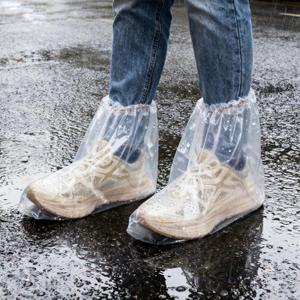 12 Pairs Waterproof Shoe Covers for Rain, Non-Slip Disposable Plastic Shoe Ponchos Boot Covers Waterproof, Clear Heavy Duty Rain Shoe Covers for Men and Women, Outdoor and Indoor