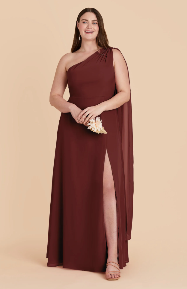 Melissa Cabernet Convertible One Shoulder Bridesmaid Dress  Large