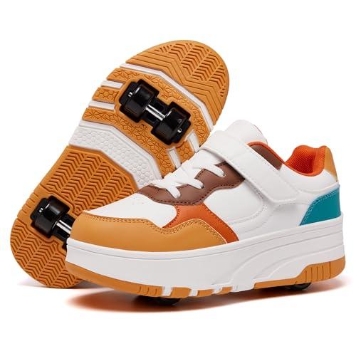 Joyfultime Kids Shoes with Wheels Boys Girls Roller Skate Shoes Wheeled Athletic Sneakers Suitable for Beginners 39