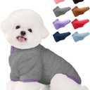 Haloumoning Dogs Fleece Winter Coats Jackets for Small and Medium Dogs Thick Full Zip Sherpa Turtleneck Puppy Jackets (Large, Grey)