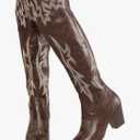 Cowboy Boots for Women Over the Knee Western Boots Embroidery Cowgirl Pull-On Pointy Toe & Wide - Plus Size Retro Comfortable Walking Lightweight Running Standing All Day Trending Fashion, Size 38/7.5