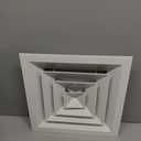 PATIKIL 9" x 9" Square Ceiling Diffuser, Aluminum Square Vent Cover HVAC Ceiling Diffuser for HVAC System Horizontal Flow Duct Industrial Home Office, White, 12" x 12" Ducting Opening Size
