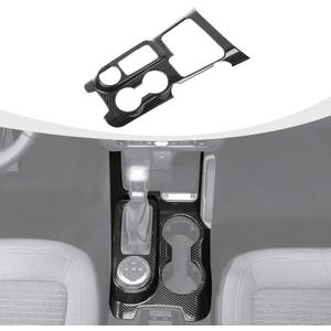 RAZPOY Gear Shift Panel Cover Center Console Cup Holder Trim Compatible with Ford Bronco 2021-2024 Interior Accessories, Carbon Fiber (Not for Bronco Sport, Not for 2025 Bronco)