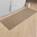 chakme Bathroom Rugs 47x17, Ultra Thin Non Slip Bath Mat Runner Quick Dry Absorbent Bath Mat for Bathroom Floor, (Dark Beige, 47"x17") (1'5" x 3'11" (Rectangular))
