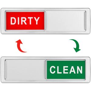 Cimkiz Dishwasher Magnet Clean Dirty Sign Shutter Only Changes When You Push It Non-Scratching Strong Magnet or Adhesive Options Indicator Tells Whether Dishes are Clean or Dirty