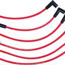 A-Team Performance 8.0 mm Red Silicone Spark Plug Wire Set - Straight & 90 Silicone Boots & Coil Wire - 6 Leads, Compatible with AMC/Jeep 199-282 Straight-6 Engines