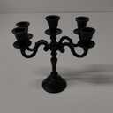 Rely+ 5 Arm Baby Candelabra Black Matte 8 Inch Taper Candle Holders Gothic Decorations Candlesticks Holder Home Decor Wedding Parties Centerpiece for Dining Table