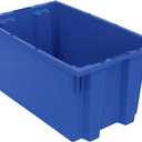 Akro-Mils 35185 Nest and Stack Plastic Storage Container and Distribution Tote, (18-Inch L x 11-Inch W x 9-Inch H), Blue, (6-Pack)