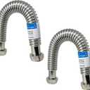 PROCURU 2-Pack 1-1/4" FIP x 36" (3Ft) Stainless Steel Water Heater Flex Connector, Certified Safe (6WFF36-2P)