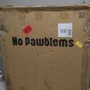 No Pawblems Free Standing Dog Gate with Door, 30'' Tall Foldable Dog Fence for Indoor & Outdoor, Up to 156 Inch Extra Wide Puppy Gate for Stairs, Hallways, Doorways, Deck, Yard (White, 6 Panels)