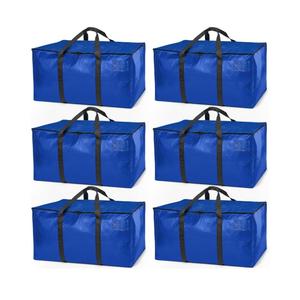 ClearSpace Heavy Duty Moving Bags or Storage Bag – Large Moving Boxes with Backpack Straps, Zippers & Handles – Perfect for Moving, College Dorm, Traveling, Camping, Christmas Decorations, 6 Pack