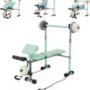 Kids Workout Equipment, Adjustable Kids Workout Bench with Preacher Pad & Leg Developer, Fillable Weight Plates for Home Gym Fitness & Exercise