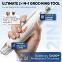 2-in-1 Dog & Cat Nail Clippers and Grinder with Light Upgraded Safety Guard to Avoid Overcutting, Sharp Blade, Painless Quiet Pet Nail Claw Trimmers, Professional Grooming Tool for Large Small Pets