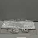 Wireless Keyboard and Mouse - RGB Backlit, Rechargeable & Light Up Letters, Full-Size, Ergonomic Tilt Angle, Sleep Mode, 2.4GHz Quiet Keyboard Mouse for Mac, Windows, Laptop, PC, Trueque (White)