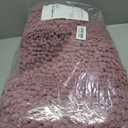 Striped Mauve Bathroom Rug Set 3 Pieces Ultra Soft, Non Slip Chenille Bath Carpet, Absorbent Plush Shaggy Bath Mats for Bathroom, Toilet, Bedroom, Kitchen