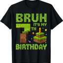 Funny Birthday Boy Bruh It's My 7th Birthday Game Pixel T-Shirt 116