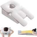 Johnear Face Down Pillow for Sleeping, Sleeping Pillow for Stomach Sleeper,Face Down Pillow After Eye Surgery,Home Massage Pillow,Eye Vitrectomy Recovery Equipment Prone Pillow for Face Support (White)