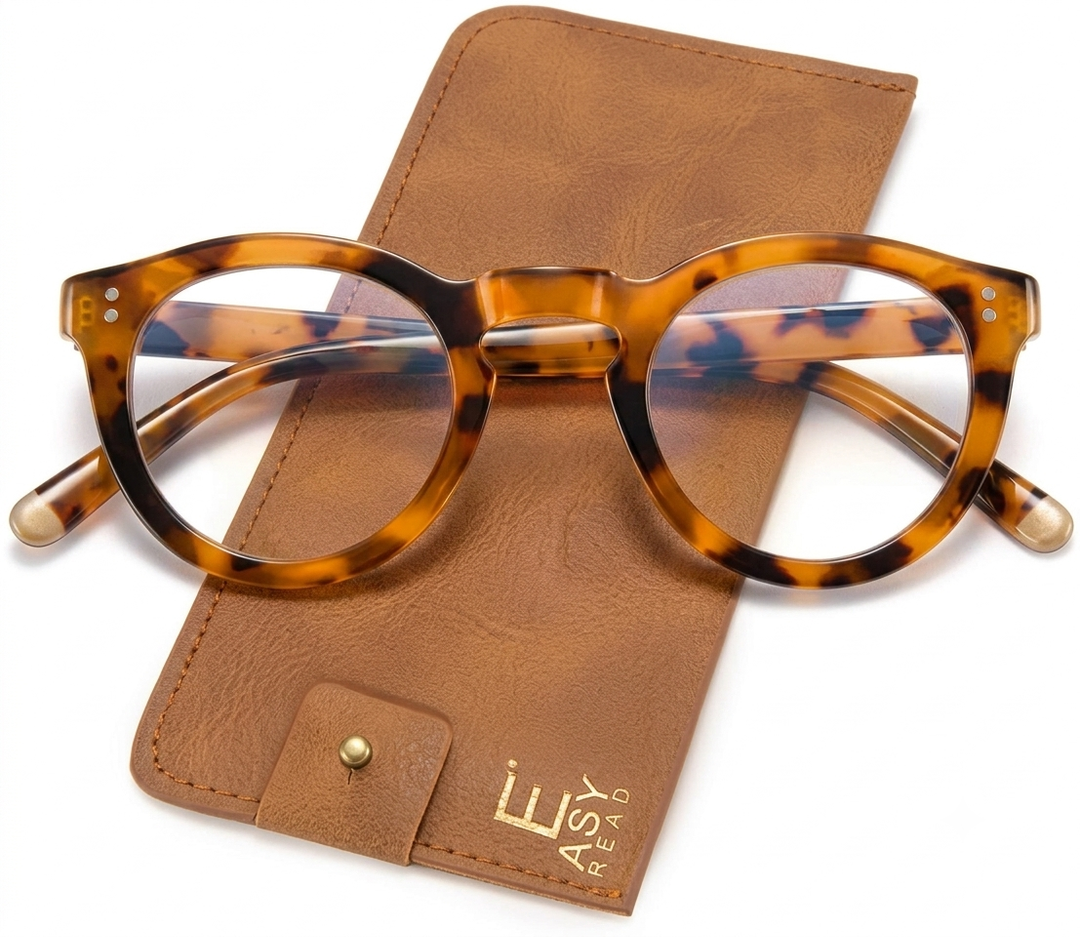 Reading Glasses Spring Hinge Stylish Readers Tortoise for Men and Women, +2.0