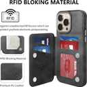 GUERNICA for iPhone 15 Pro Max Wallet Case with RFID Blocking Card Holder for Women Men, Kickstand Shockproof Phone Case for iPhone 15 Pro Max(6.7"),Light Black