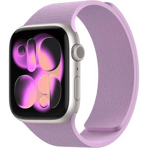Magnetic Silicone Band Compatible with Apple Watch Band, Size: 38/40/41/42mm Series 11 10 9 8 7 6 5 4 3 & SE 3/2/1 Strong Magnetic Clasp, Waterproof & Adjustable (Purple)