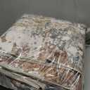 Art&Tuft Washable Rugs 6x9, Anti-Slip Backing Abstract Area Rugs, Stain Resistant 6x9 Rugs for Living Room, Foldable Machine Washable Area Rug(TPR53-Grey/Rust, 6'x9')