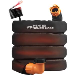 15FT Sewer Hose with Heated Sleeve,Black Rv Sewer Hose kit Sewer Hose for Rv Camper/Rv Accessories,Patent No. : 12,092,251