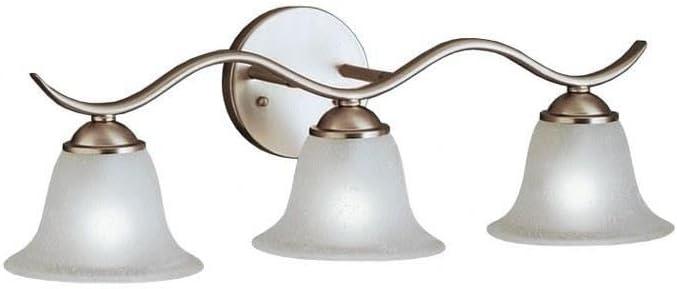 Kichler Dover 22.5" 3 Light Vanity Light with Etched Seeded Glass in Brushed Nickel