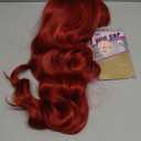 AISI HAIR Beginner Friendly Wigs Red Wig with Bangs Long Wavy Synthetic Wig for Women Daily Party Use