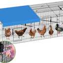 INJOPEXI Metal Chicken Coop 130"40"39" Chicken Runs for Yard with Cover Chicken Playpen Enclosure Chicken Pen Kennel Duck Coop Cage for Outdoor Backyard Farm Rabbit Dog Cat Small Animal Poultry