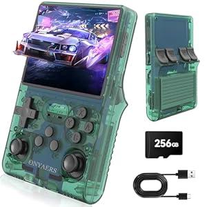 ONYAERS R40S Pro Handheld Game Console | Portable Mini Retro Gaming Console Built-in 30, 000 HD Video Games | 3.5 Inch IPS Screen | 20+ Classic Emulators | 256GB Memory Card
