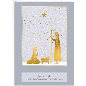 easykart labels Religious Christmas Boxed Cards, Nativity Scene (16 Christmas Cards and 16 Envelopes & Sealing Stickers)