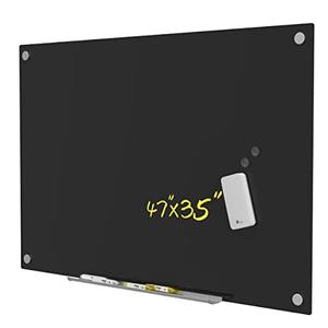 TOWON 47 x 35 Inch Glass Magnetic Dry Erase Board, Glass White Board for Wall, Clean Whiteboard Dry Erase Large, Black