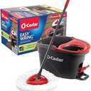 O-Cedar EasyWring Microfiber Spin Mop, Bucket Floor Cleaning System, Red, Gray, Standard